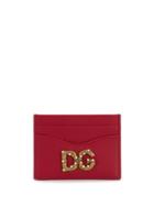 Dolce & Gabbana Gold Logo Cardholder - Red