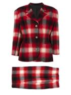Jean Paul Gaultier Vintage Checked Skirt Suit, Women's, Size: 42, Red