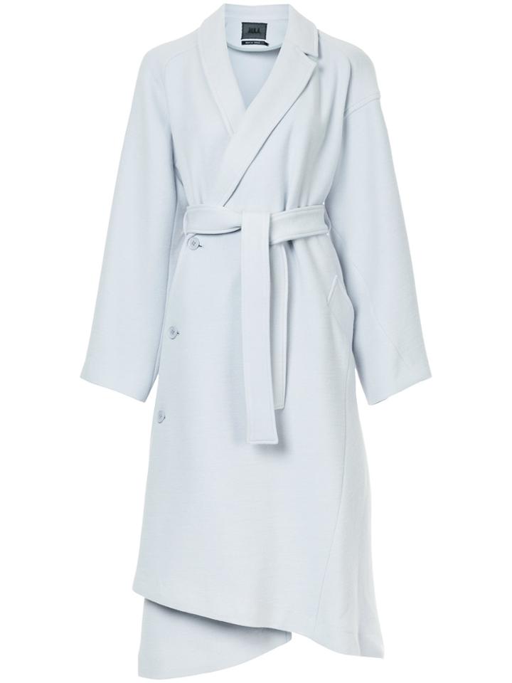 Aula Belted Long Sleeved Coat - Blue