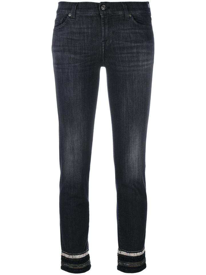 7 For All Mankind - Skinny Fit Trousers - Women - Cotton/polyester/spandex/elastane - 28, Black, Cotton/polyester/spandex/elastane