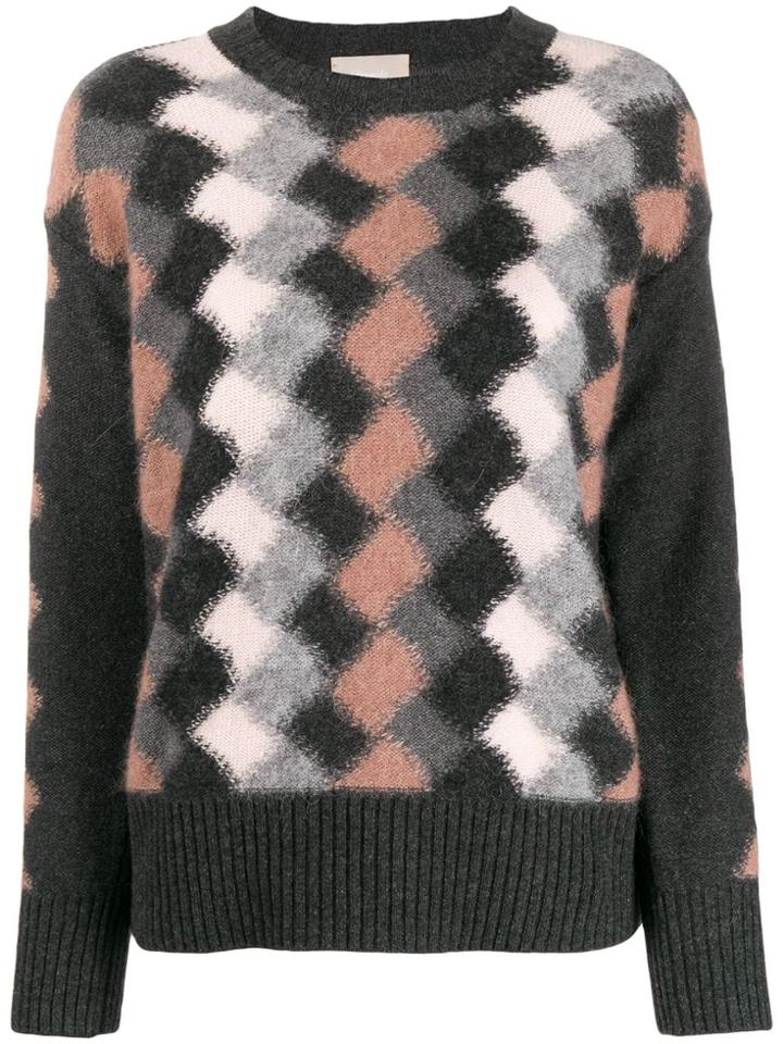 Drumohr Patterned Crew-neck Jumper - Black