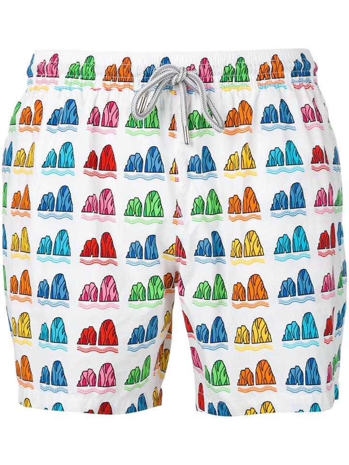 Capricode - Stone Printed Swim Shorts - Men - Nylon - S, White, Nylon