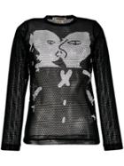 Comme Des Garçons Kissing Mesh Top - Black