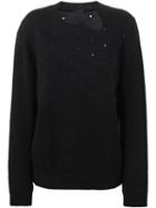 Agnona Hole Pattern Sweater, Women's, Size: 42, Black, Polyamide/angora/cashmere