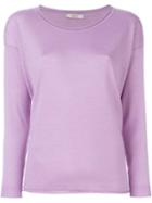 Liska Scoop Neck Sweater, Women's, Size: Medium, Pink/purple, Silk/cashmere/merino