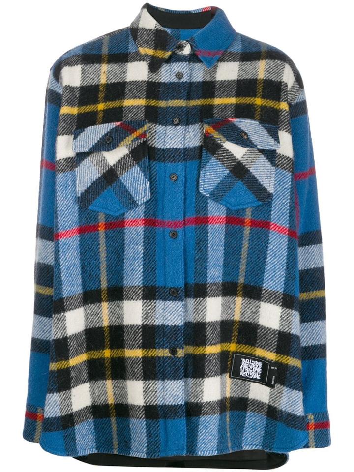We11done Oversized Check Shirt - Blue