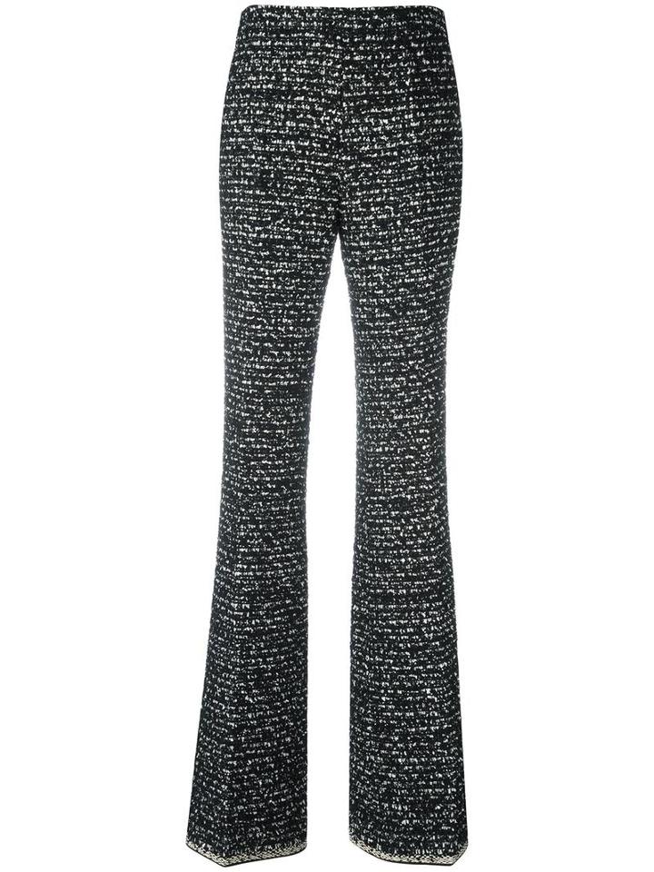 Giambattista Valli Exposed Stitching Flared Trousers, Women's, Size: 46, Black, Polyamide/polyester/acetate