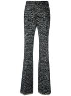 Giambattista Valli Exposed Stitching Flared Trousers, Women's, Size: 46, Black, Polyamide/polyester/acetate