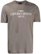 Emporio Armani Logo Print T-shirt - Neutrals