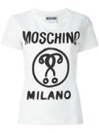 Moschino Logo Print T-shirt, Women's, Size: 40, White, Cotton