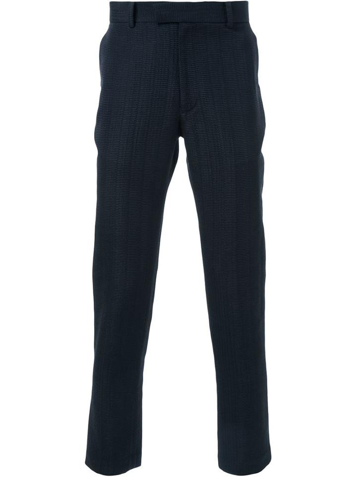 Strateas Carlucci Textured Slim Fit Trousers, Men's, Size: Medium, Black, Silk