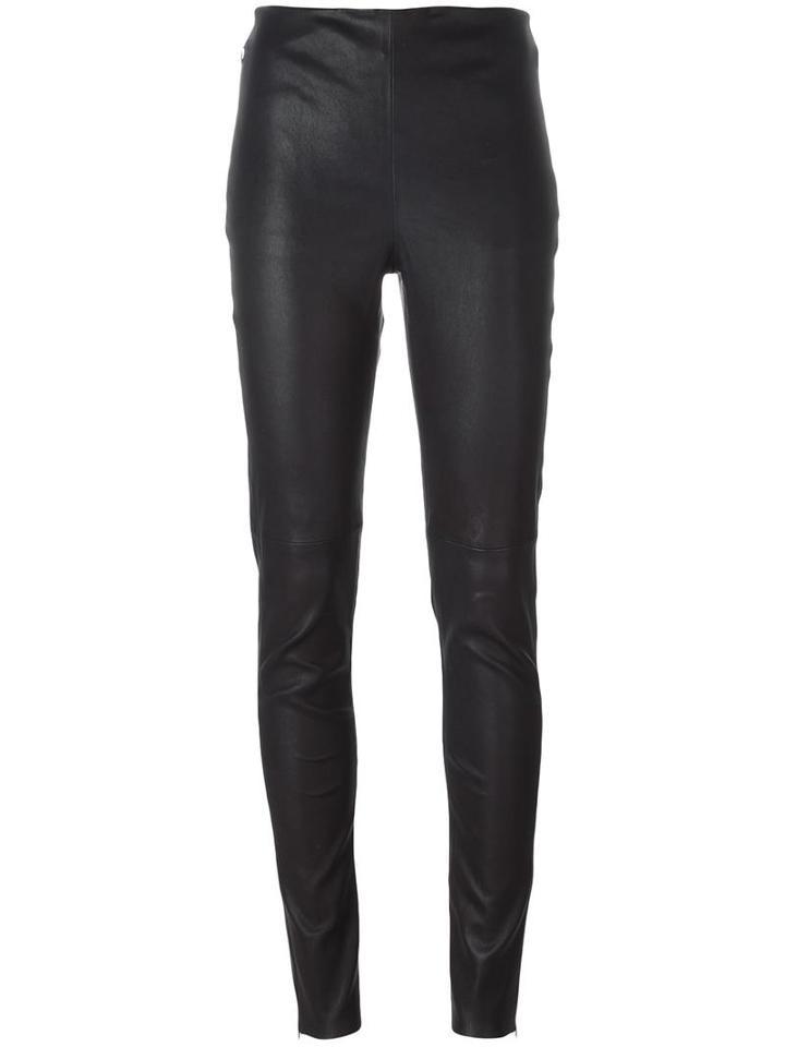 See By Chloé Skinny Leather Trousers, Women's, Size: 36, Blue, Cotton/spandex/elastane