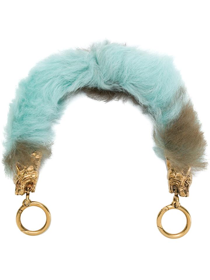 Prada Camel Fur Bag Handle - Blue