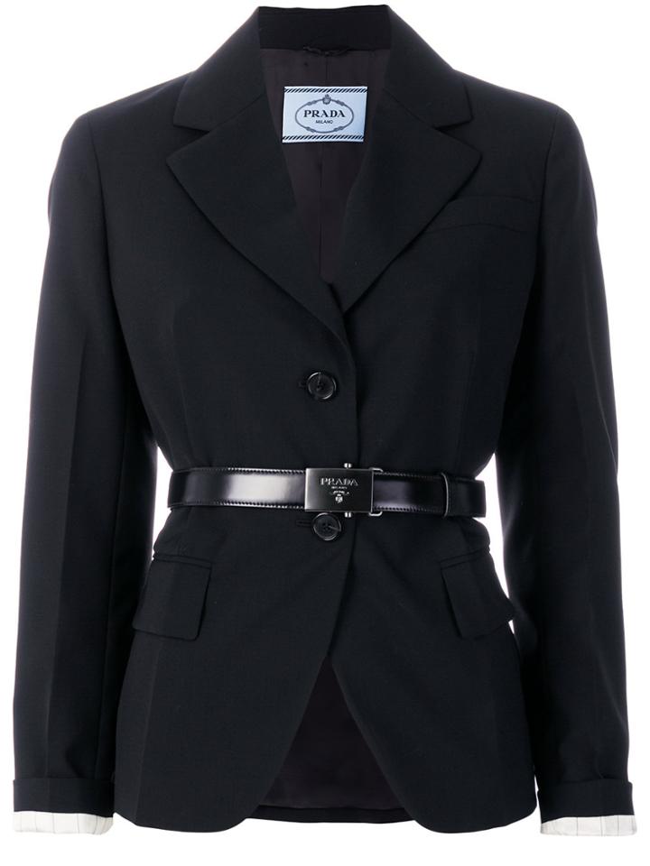Prada Belted Blazer - Black