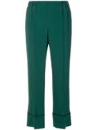No21 Cropped High-waisted Trousers - Green