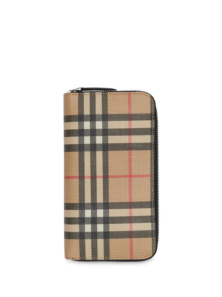 Burberry Vintage Check E-canvas Ziparound Wallet - Yellow