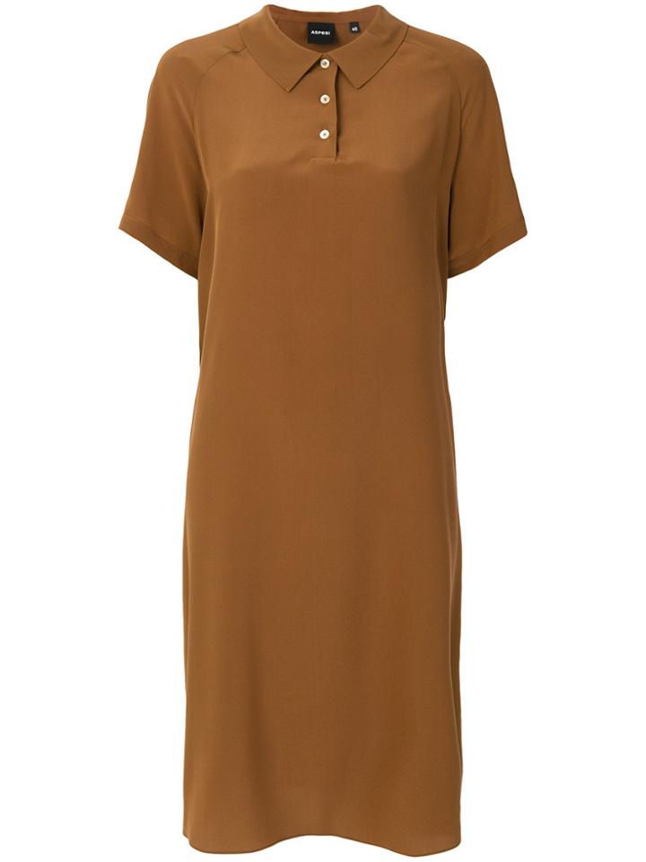 Aspesi Oversized Polo Dress - Brown