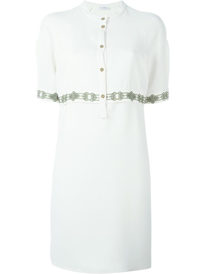 Versace Collection Printed Trim Fitted Dress