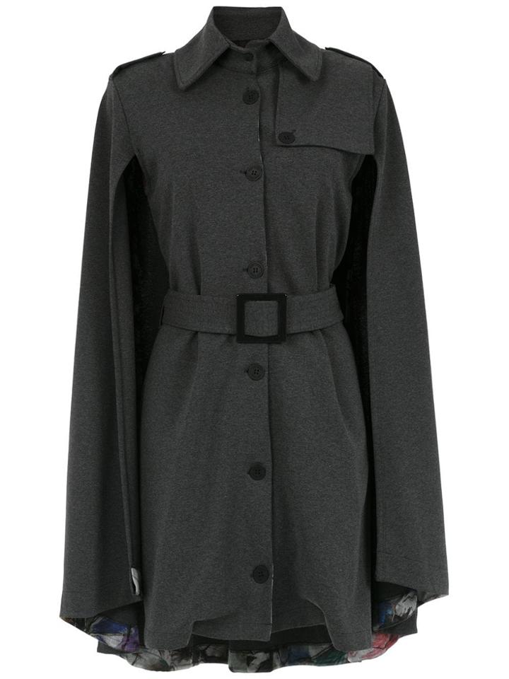 Tufi Duek Cape Belted Dress - Grey