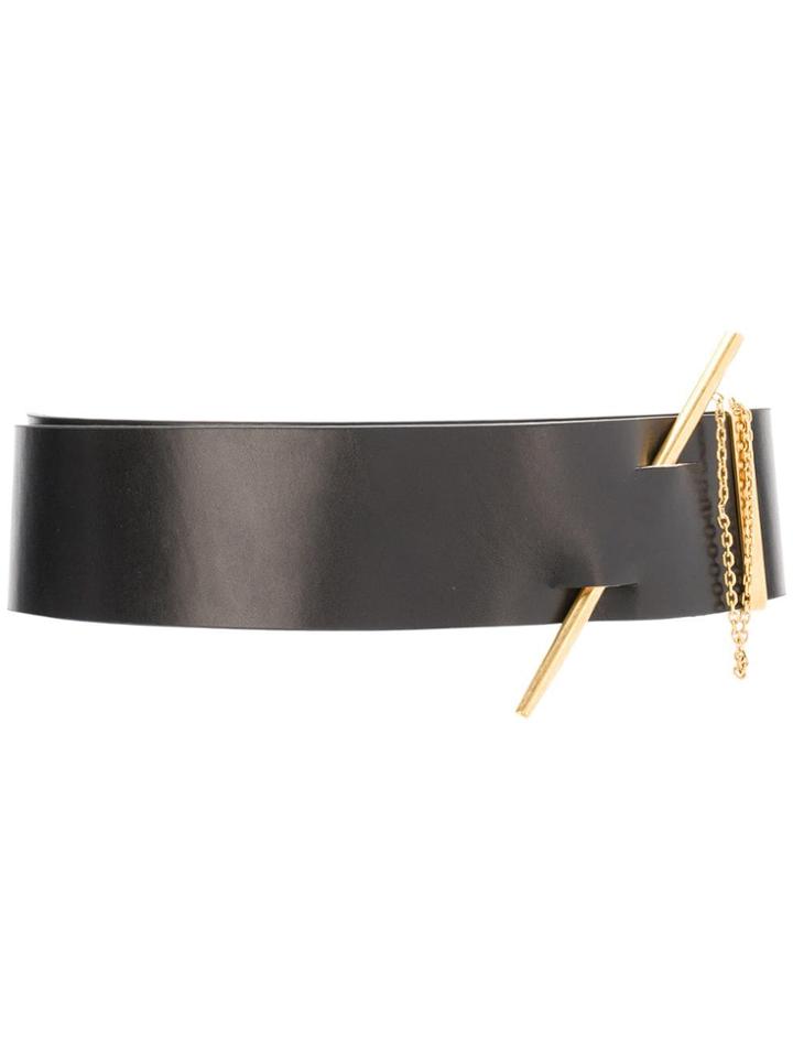 Poiret Large Appliqué Belt - Black