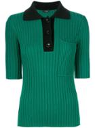 Joseph Short-sleeve Ribbed Jumper - Green