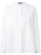 Alberto Biani - Band Collar Shirt - Women - Cotton - 42, White, Cotton
