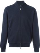 Brunello Cucinelli Zipped Bomber Jacket, Men's, Size: Xxl, Blue, Cotton/polyamide
