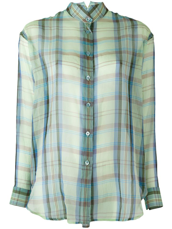Etro Plaid Sheer Shirt - Green