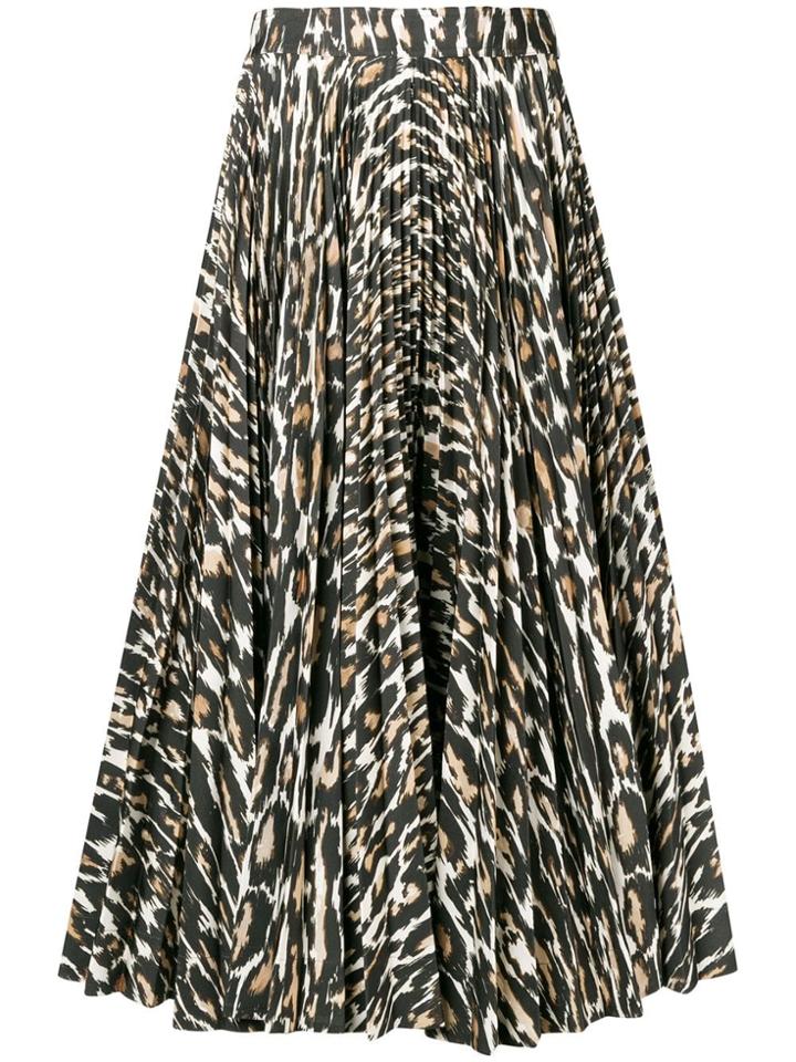 Calvin Klein 205w39nyc Flared Leopard Print Skirt - Brown