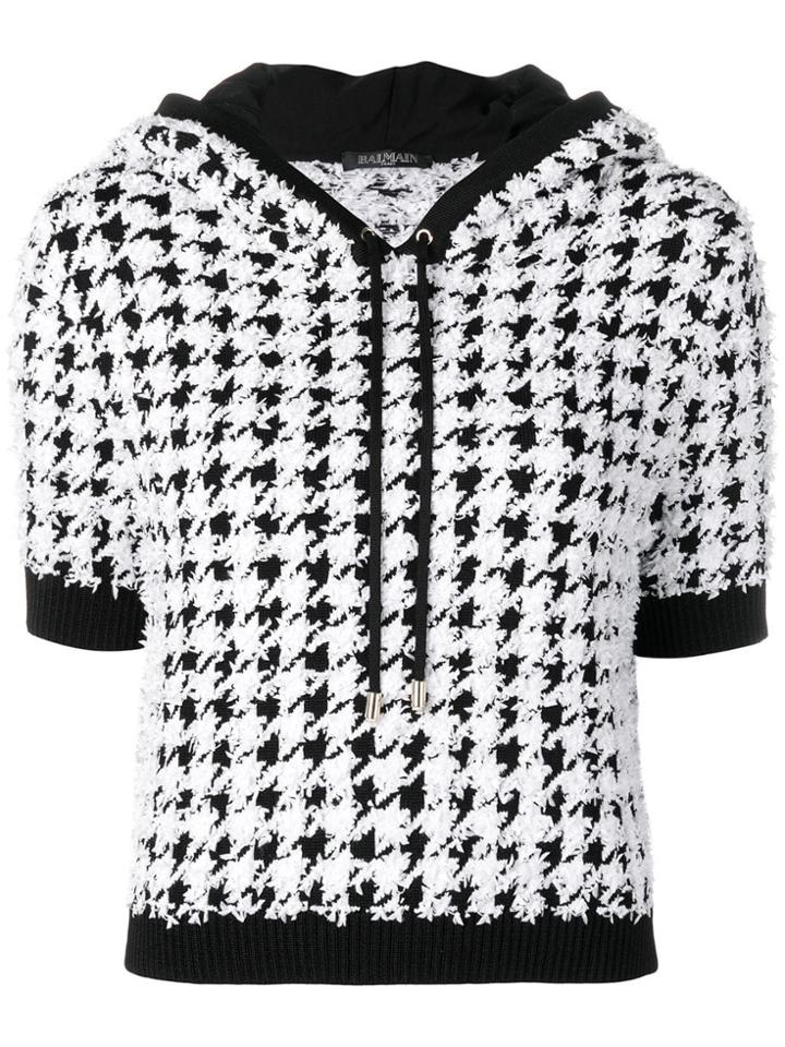 Balmain Houndstooth Jumper - White