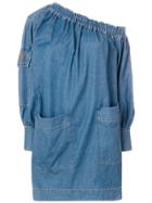 Msgm One-shoulder Denim Dress - Blue