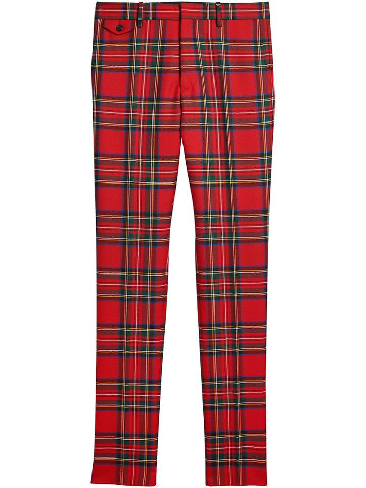 Burberry Tartan Wool Tailored Trousers