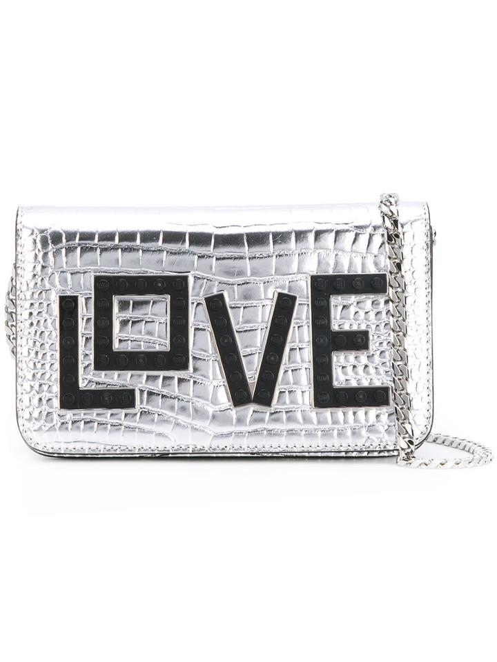 Les Petits Joueurs - Love Crossbody Bag - Women - Calf Leather/brass - One Size, Grey, Calf Leather/brass