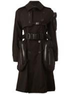 Undercover Multiple Removable Pockets Trench Coat, Women's, Size: 2, Black, Polyester/cotton