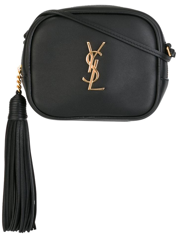 Saint Laurent Monogram Crossbody Bag, Women's, Black, Leather