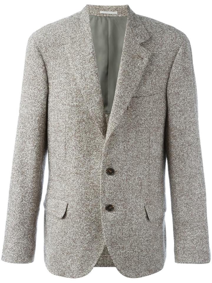 Brunello Cucinelli Tweed Blazer, Men's, Size: 58, Brown, Silk/linen/flax/cupro/virgin Wool