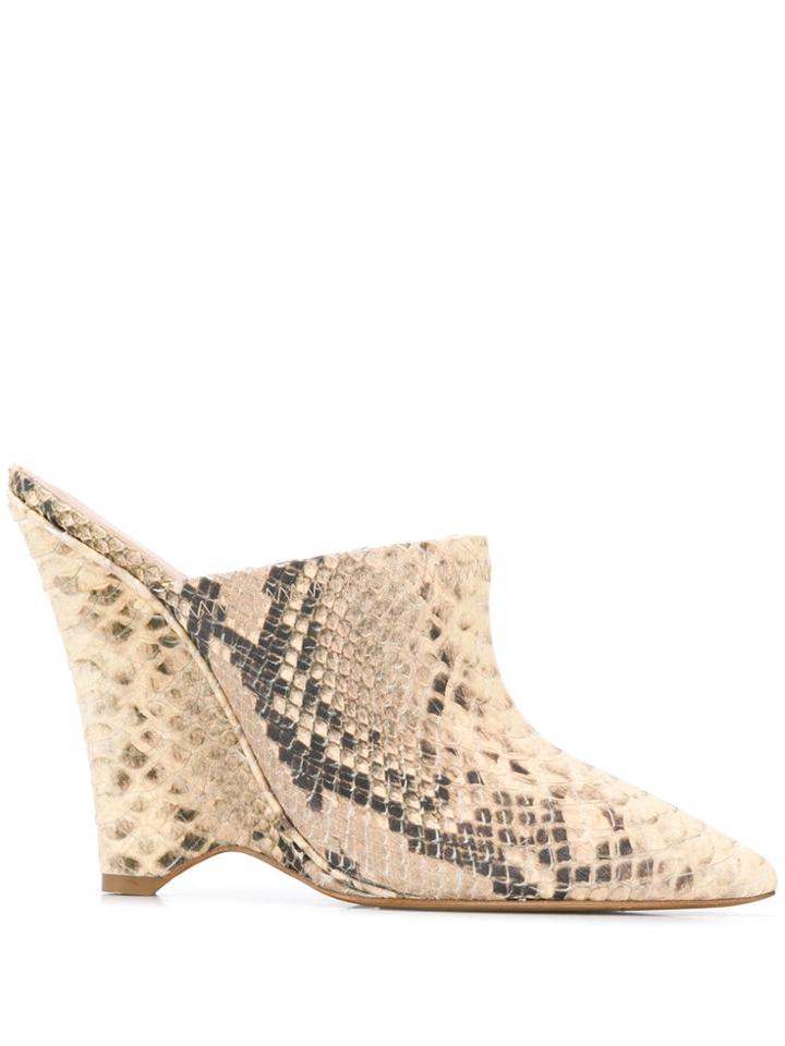 Yeezy Snakeskin-effect Wedges - Neutrals