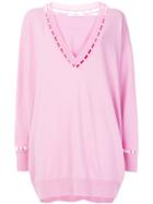 Givenchy Oversized Pearl-embellished Sweater - Pink & Purple