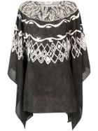 Fendi Batwing Sleeve Kimono Dress - Black