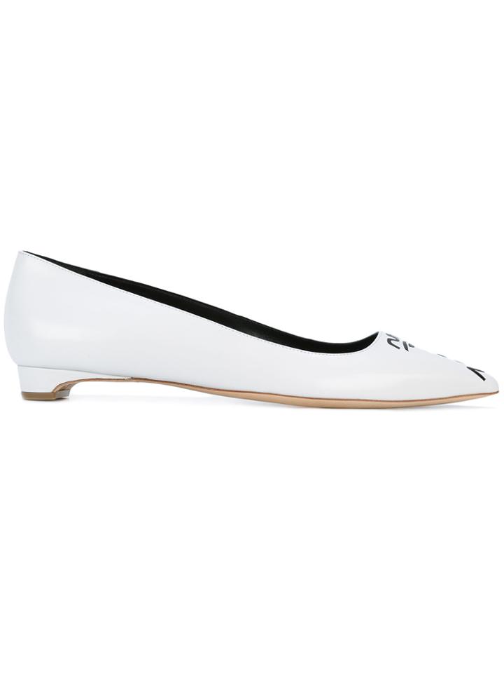 Rupert Sanderson Pointed Toe Ballerinas - White