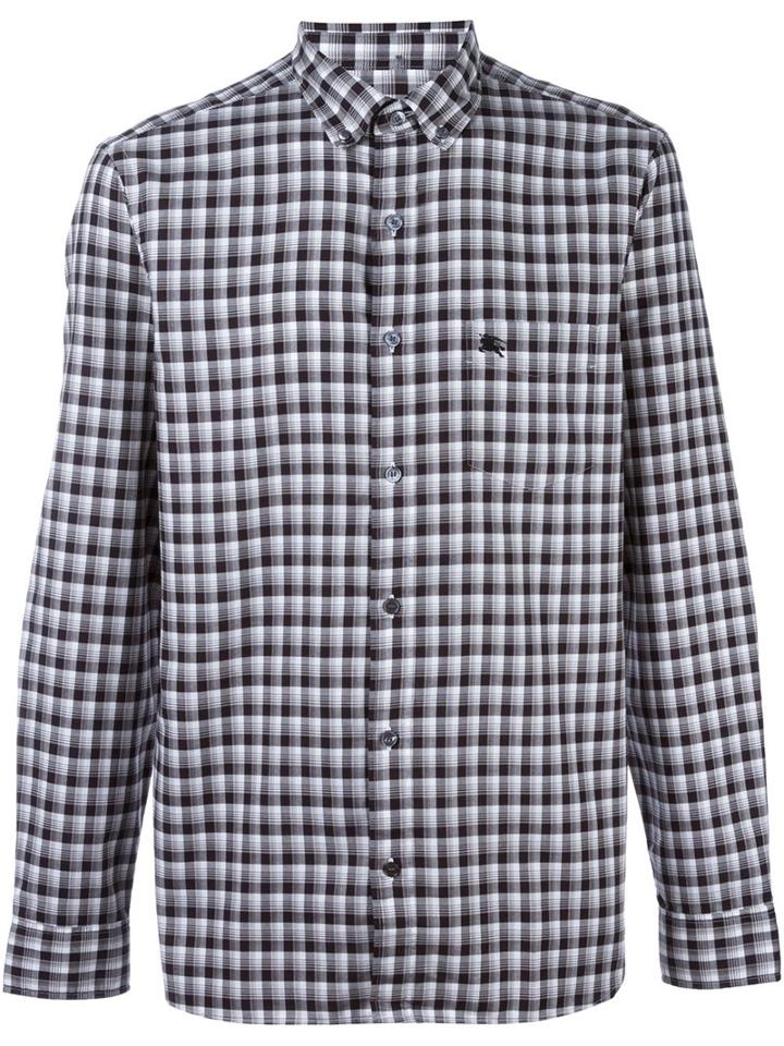 Burberry Checked Shirt, Men's, Size: Xl, Black, Cotton