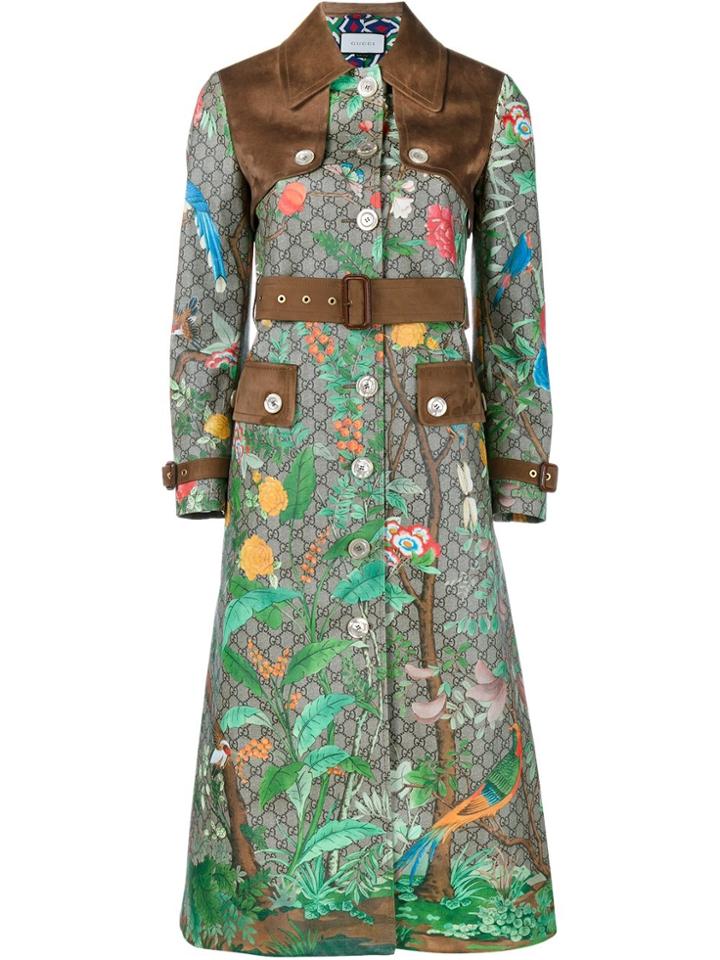Gucci Tian Print 'gg Supreme' Coat - Unavailable