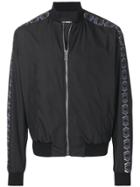 Les Hommes Contrast Band Bomber Jacket - Black