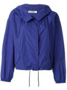 Jil Sander Hooded Windbreaker Jacket, Women's, Size: 32, Blue, Polyester