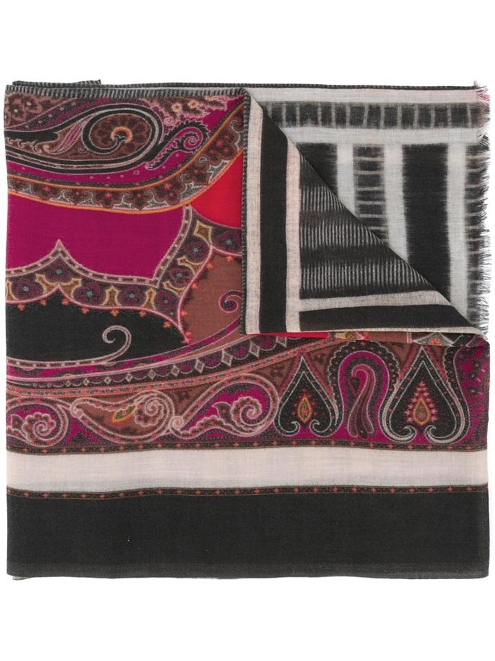 Etro Paisley Print Scarf, Women's, Wool