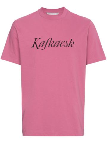 John Lawrence Sullivan Kafkaesk Print Short Sleeve T Shirt - Pink &