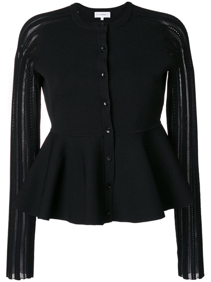 Carven Peplum Cardigan - Black