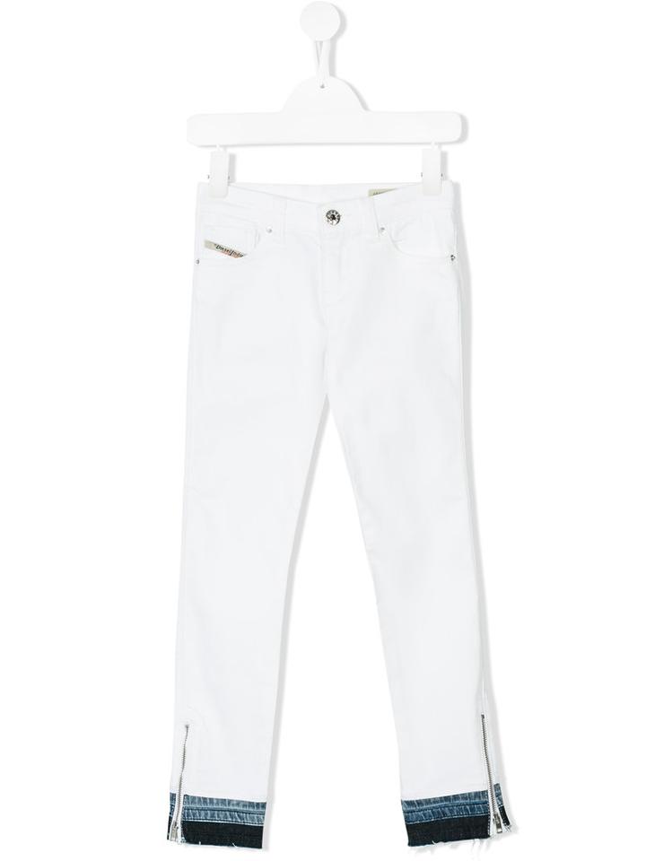 Diesel Kids - Denim Jeans - Kids - Cotton/polyester/spandex/elastane - 6 Yrs, Girl's, White