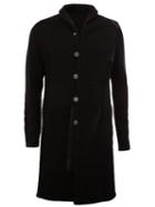 Label Under Construction Single Breasted Coat, Men's, Size: Medium, Black, Silk/cotton/cashmere/virgin Wool