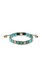 Shamballa Jewels 18kt Yellow Gold, Diamond And Turquoise Lock Beaded